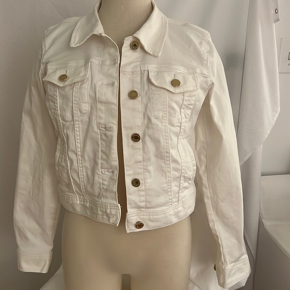 Lilly Pulitzer white denim jacket size M